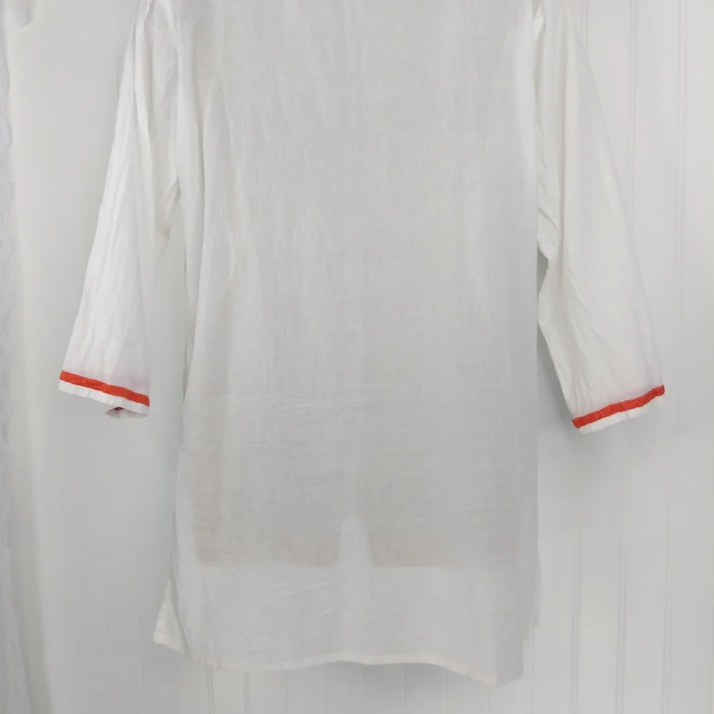 SOL Embroidered Cotton Tunic Top Sz M